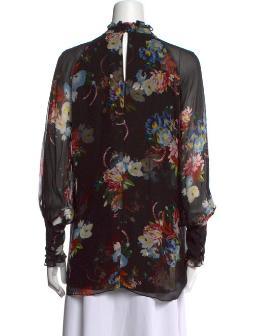Erdem Floral Print Mock Neck Blouse