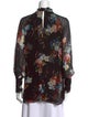 Erdem Floral Print Mock Neck Blouse