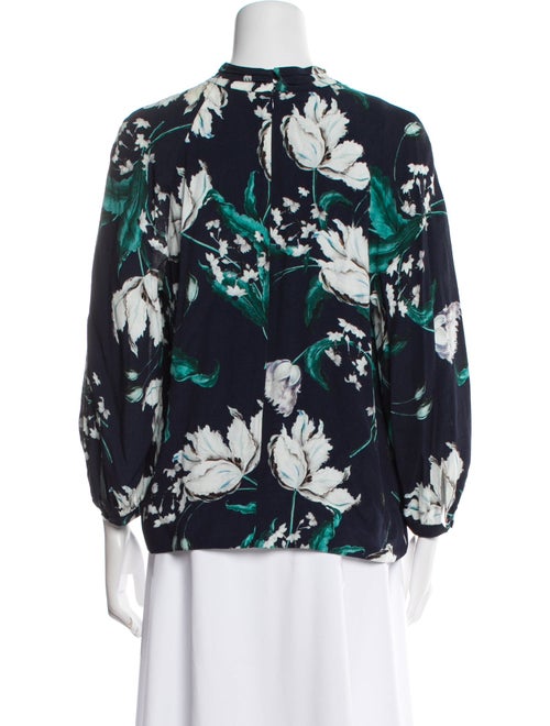 Erdem Floral Print Mock Neck Blouse