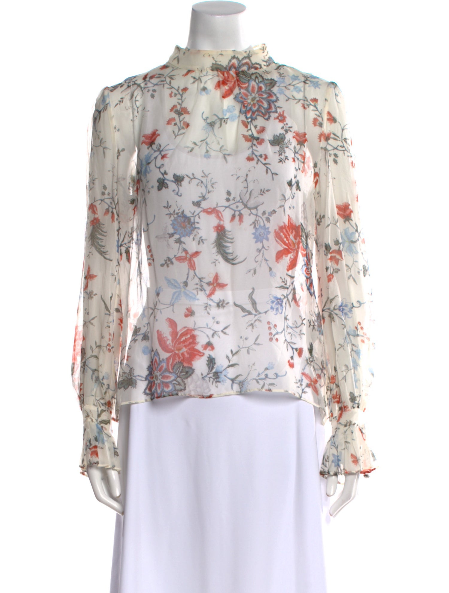 Erdem Silk Floral Print Blouse