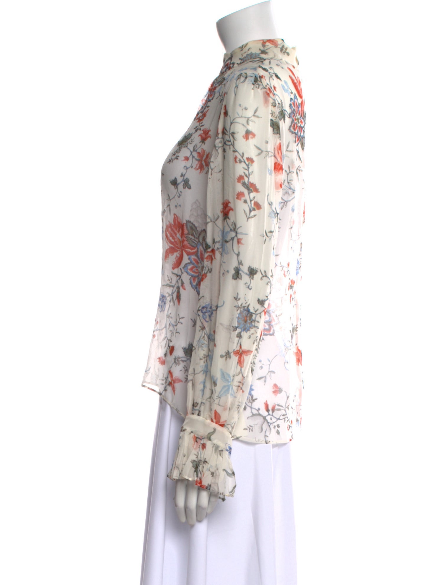 Erdem Silk Floral Print Blouse