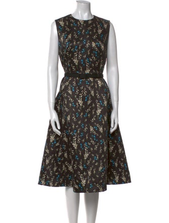 Erdem Floral Print Midi Length Dress