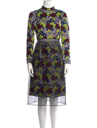 Erdem Floral Print Midi Length Dress