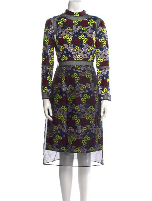 Erdem Floral Print Midi Length Dress