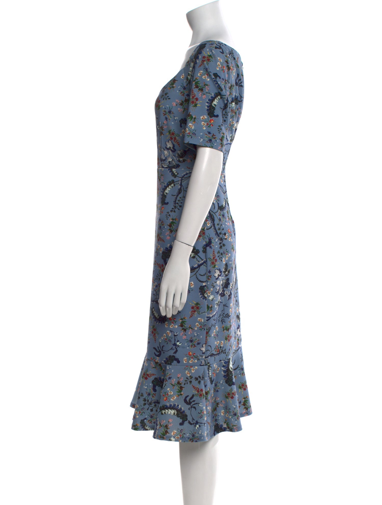 Erdem Floral Print Midi Length Dress