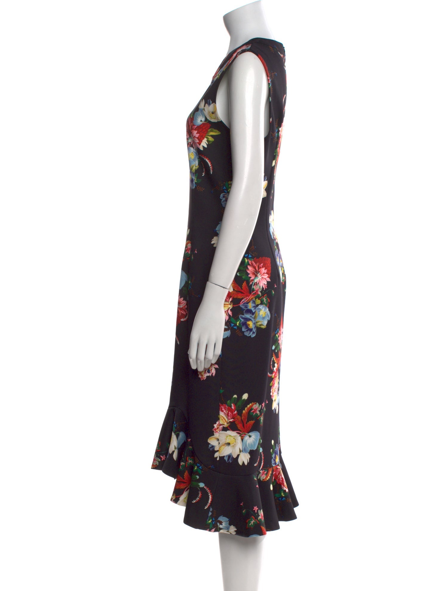 Erdem Floral Print Midi Length Dress