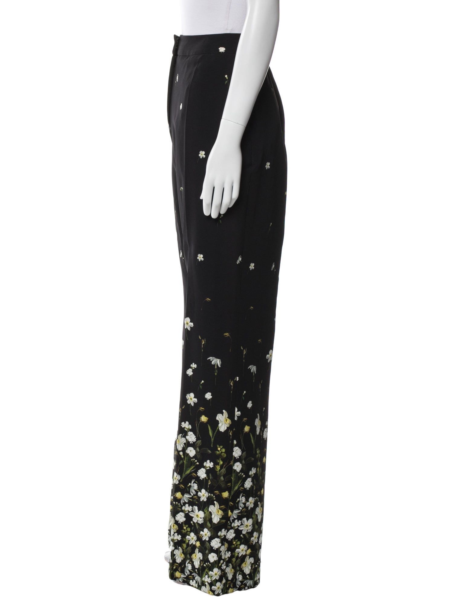 Erdem Floral Print Wide Leg Pants