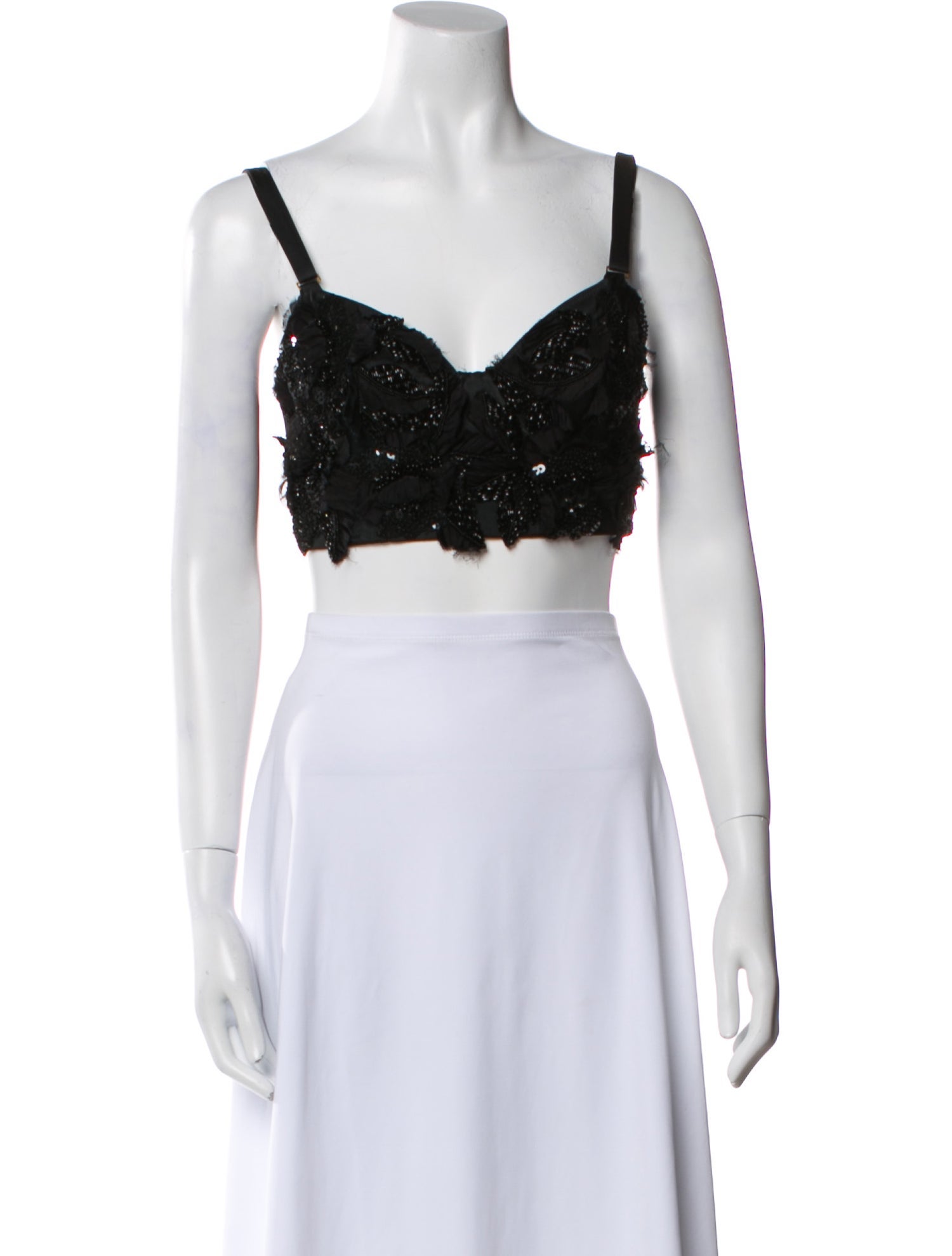 Erdem Square Neckline Sleeveless Crop Top