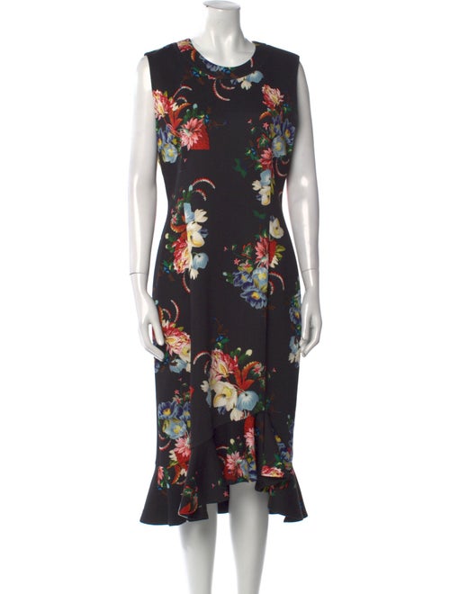 Erdem Floral Print Midi Length Dress