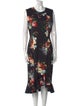 Erdem Floral Print Midi Length Dress