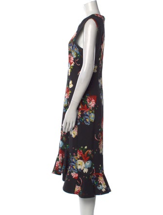 Erdem Floral Print Midi Length Dress