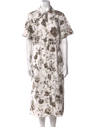 Erdem Floral Print Knee-Length Dress