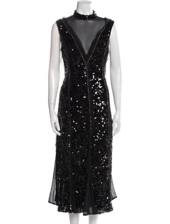 Erdem Mock Neck Long Dress