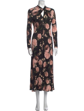 Erdem Floral Print Long Dress