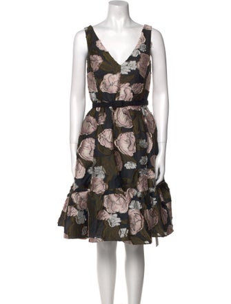 Erdem Floral Print Knee-Length Dress