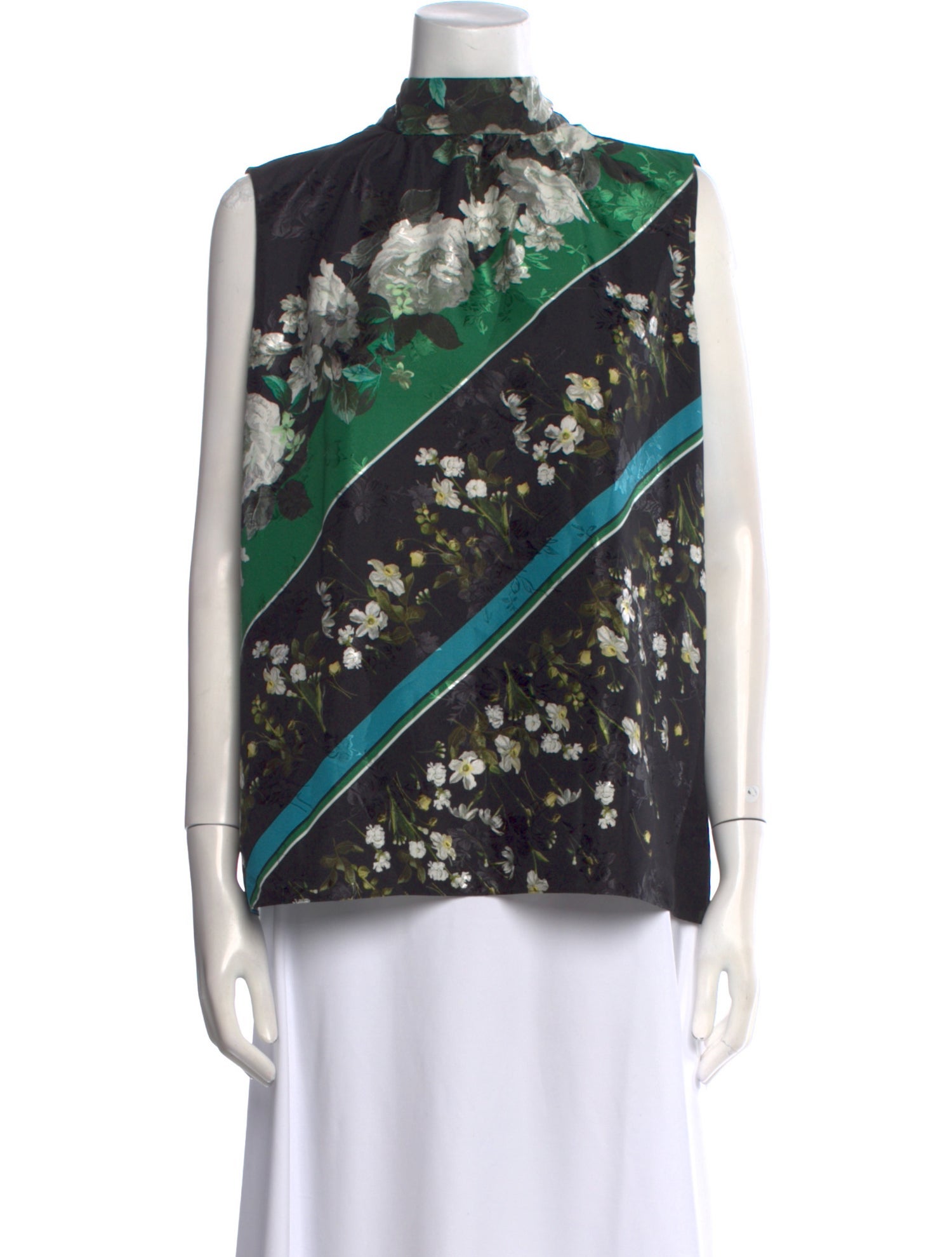 Erdem Printed Mock Neck Blouse