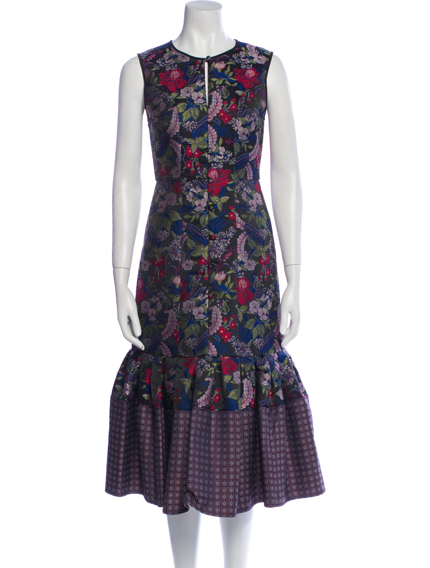 Erdem Floral Print Midi Length Dress