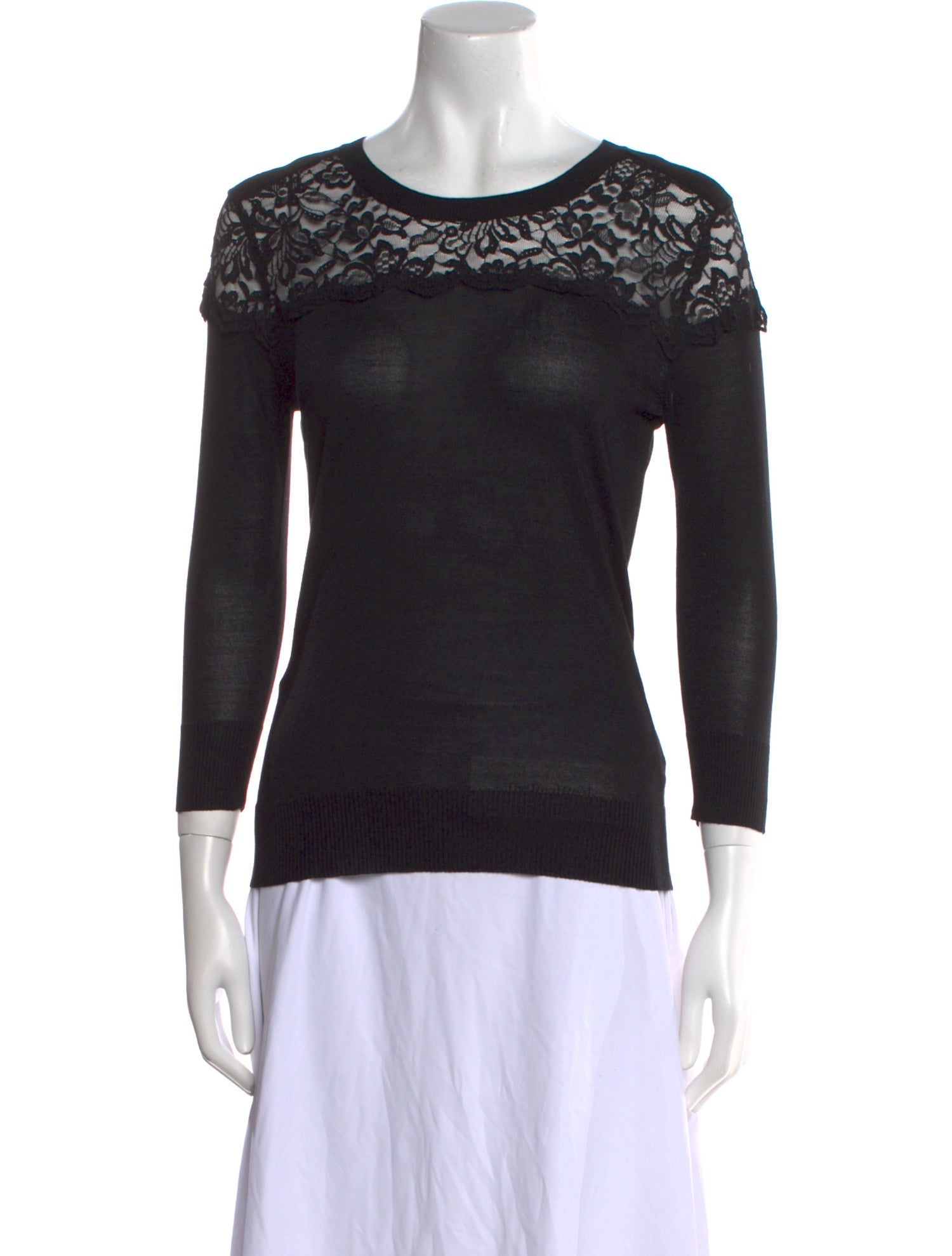 Erdem Bateau Neckline Three-Quarter Sleeve Top