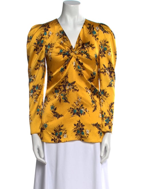 Erdem Floral Print V-Neck Blouse