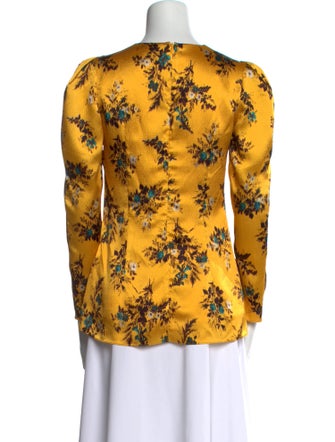 Erdem Floral Print V-Neck Blouse