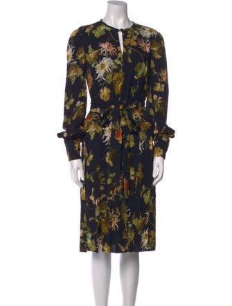 Erdem Floral Print Midi Length Dress