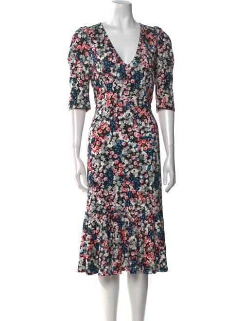 Erdem Floral Print Midi Length Dress