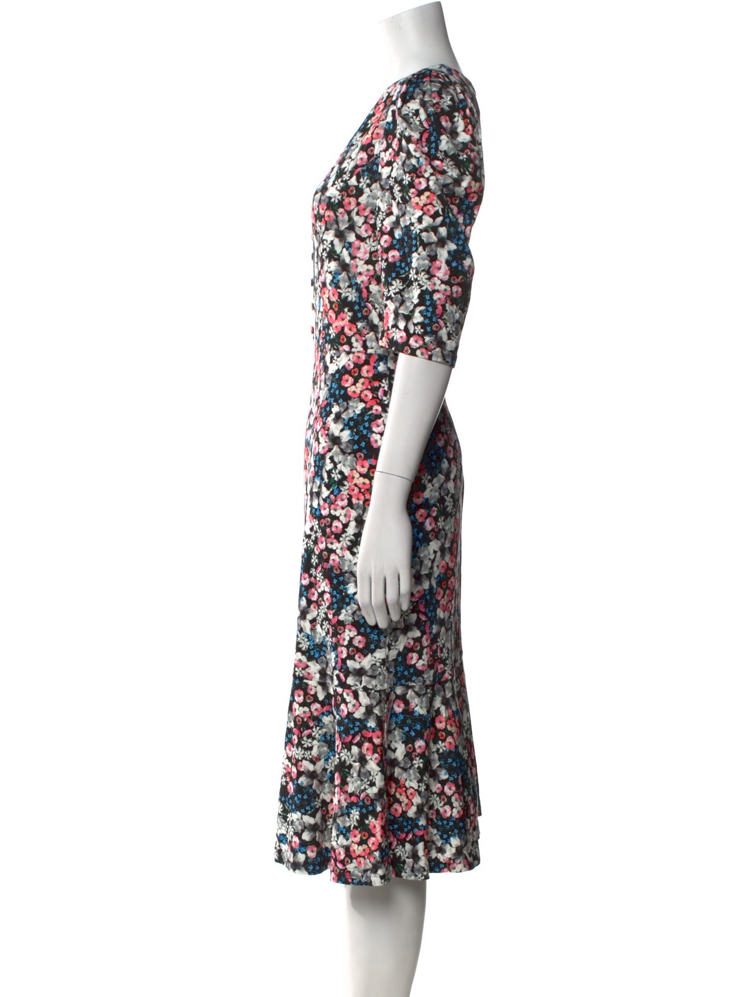 Erdem Floral Print Midi Length Dress