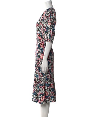 Erdem Floral Print Midi Length Dress