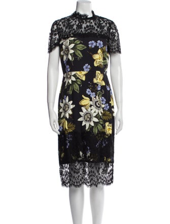 Erdem Floral Print Midi Length Dress