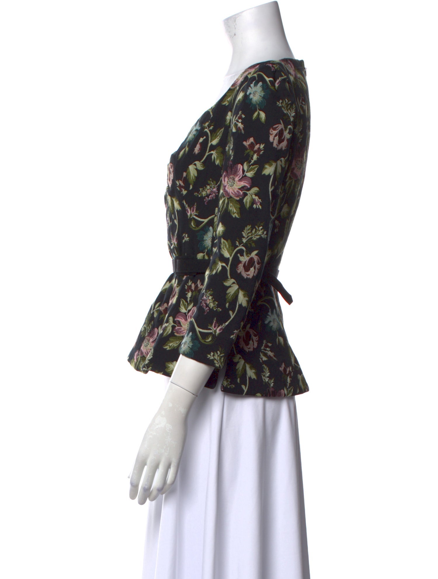 Erdem Floral Print Square Neckline Blouse