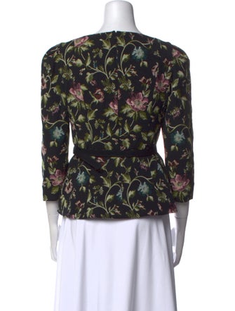 Erdem Floral Print Square Neckline Blouse