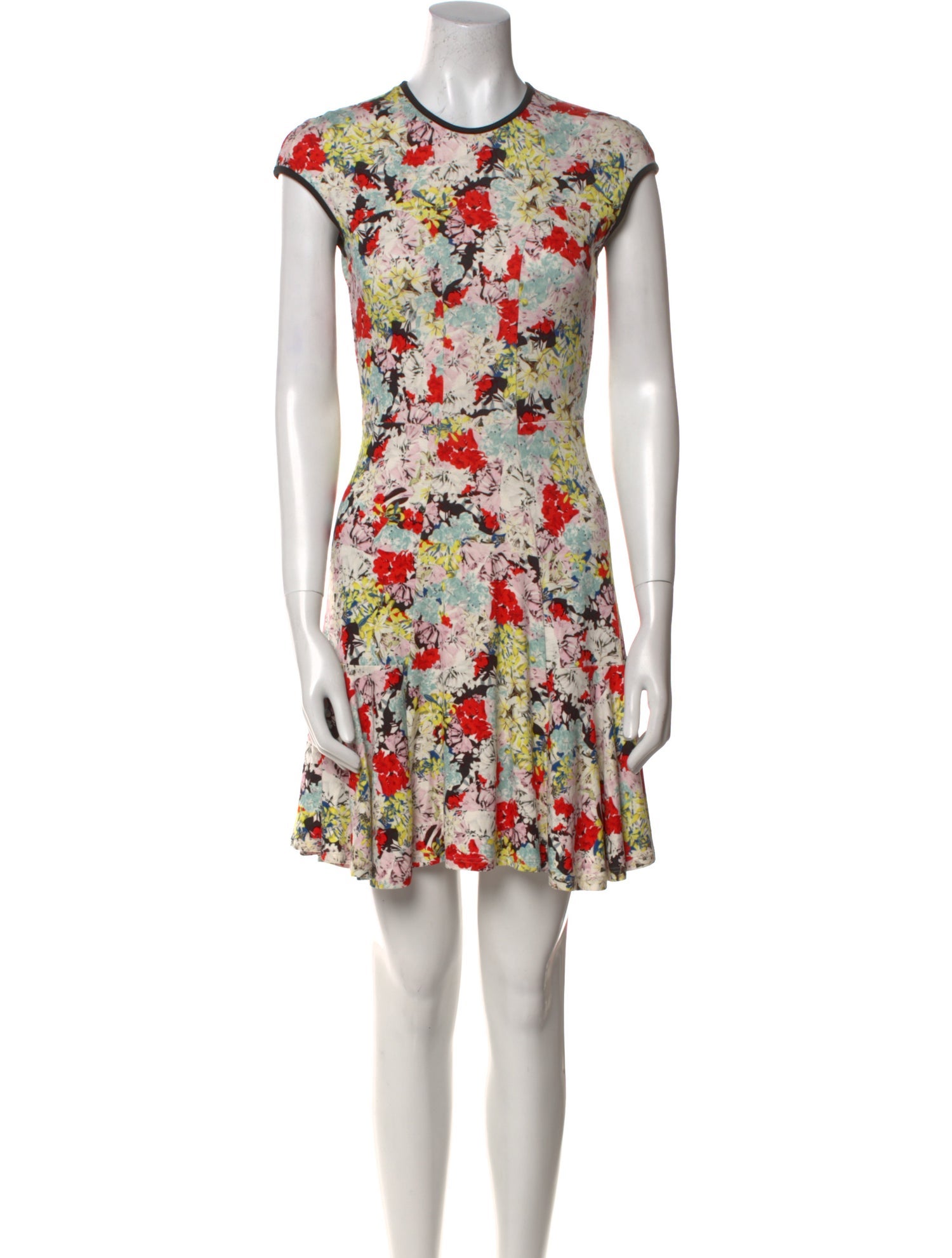 Erdem Floral Print Mini Dress in White, Women's M