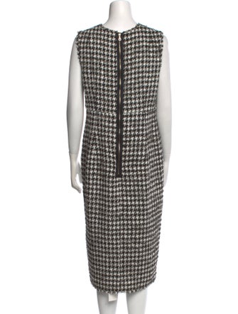 Erdem Houndstooth Print Midi Length Dress