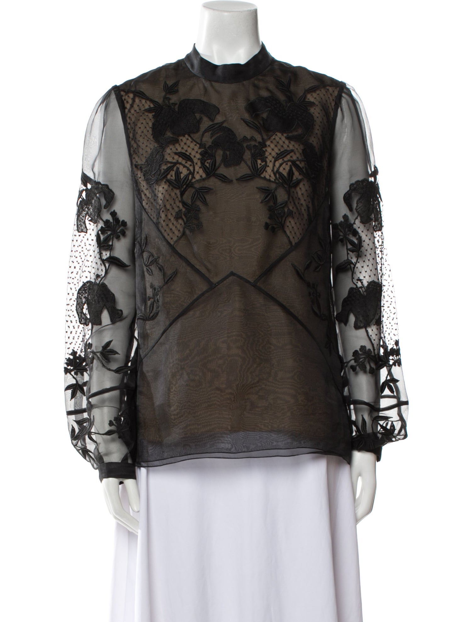Erdem Silk Lace Pattern Blouse