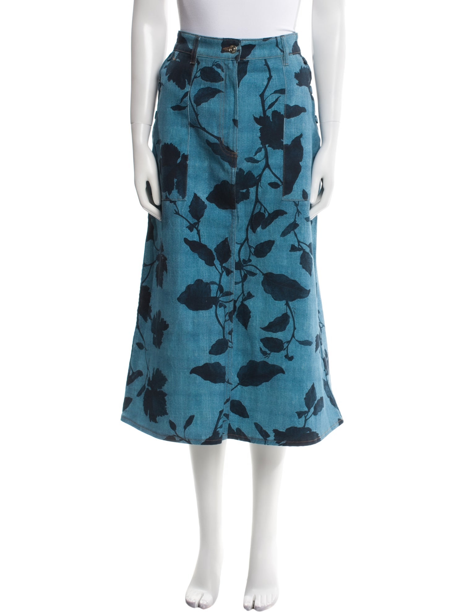 Erdem Floral Print Midi Length Skirt