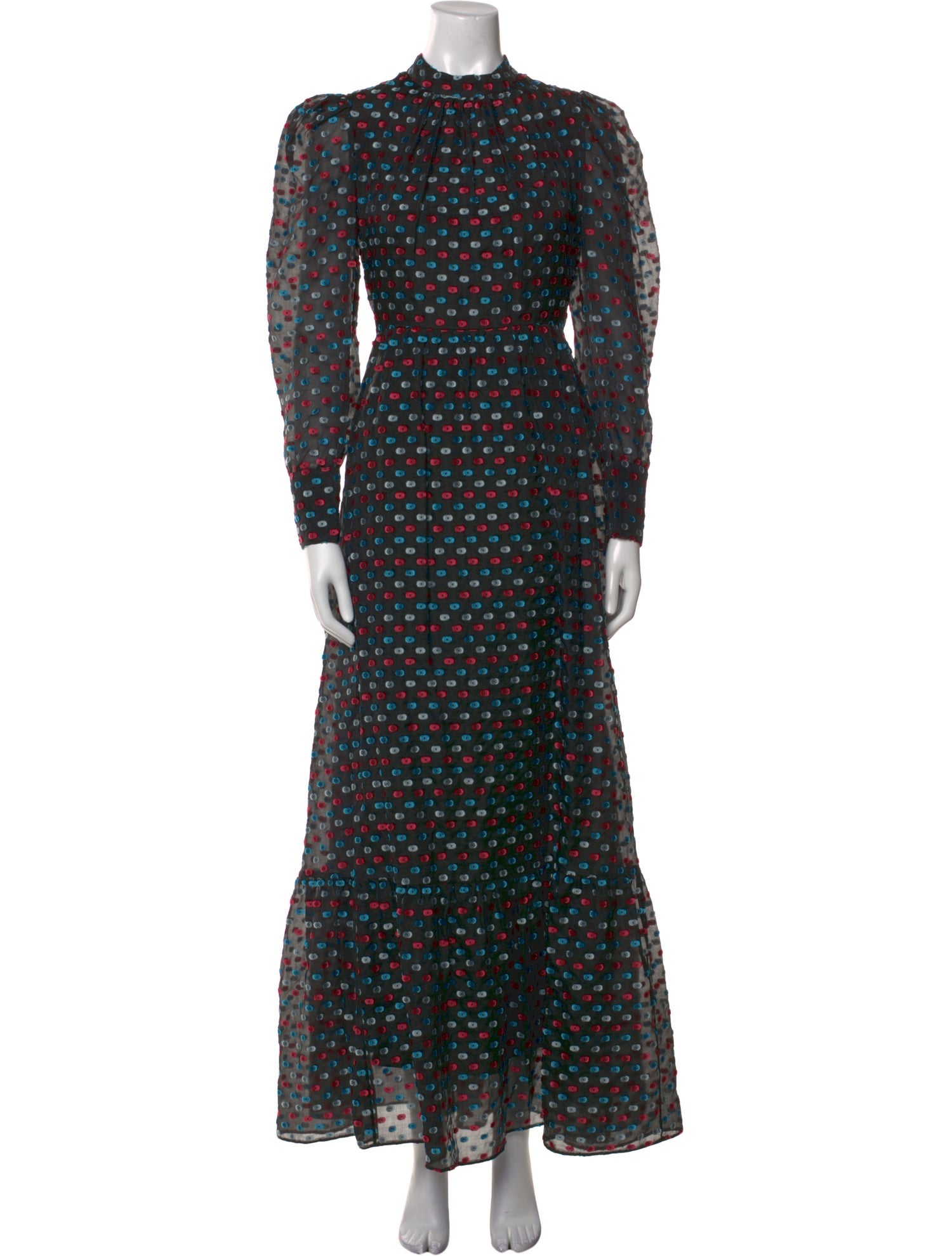 Erdem Polka Dot Print Long Dress