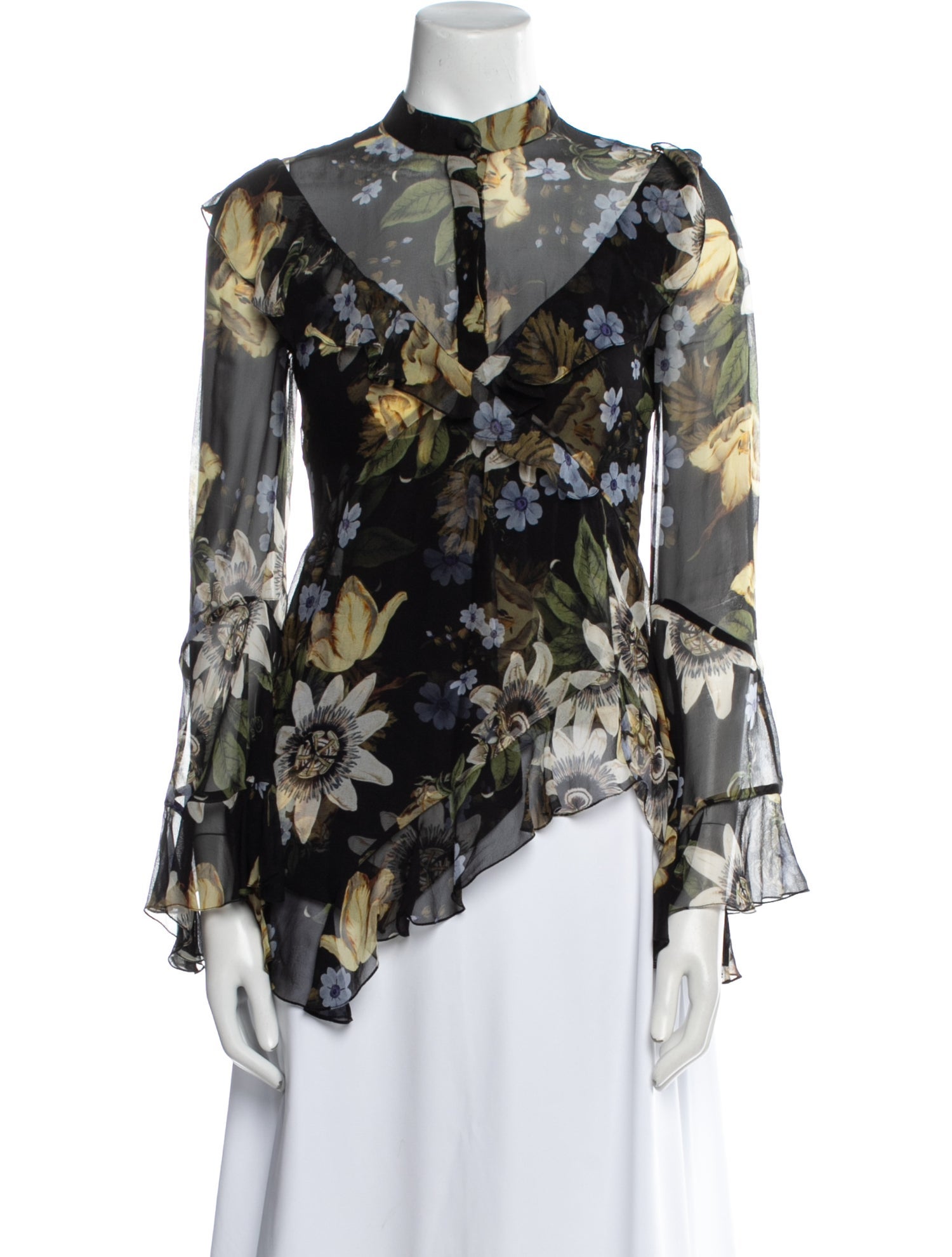 Erdem Silk Floral Print Blouse