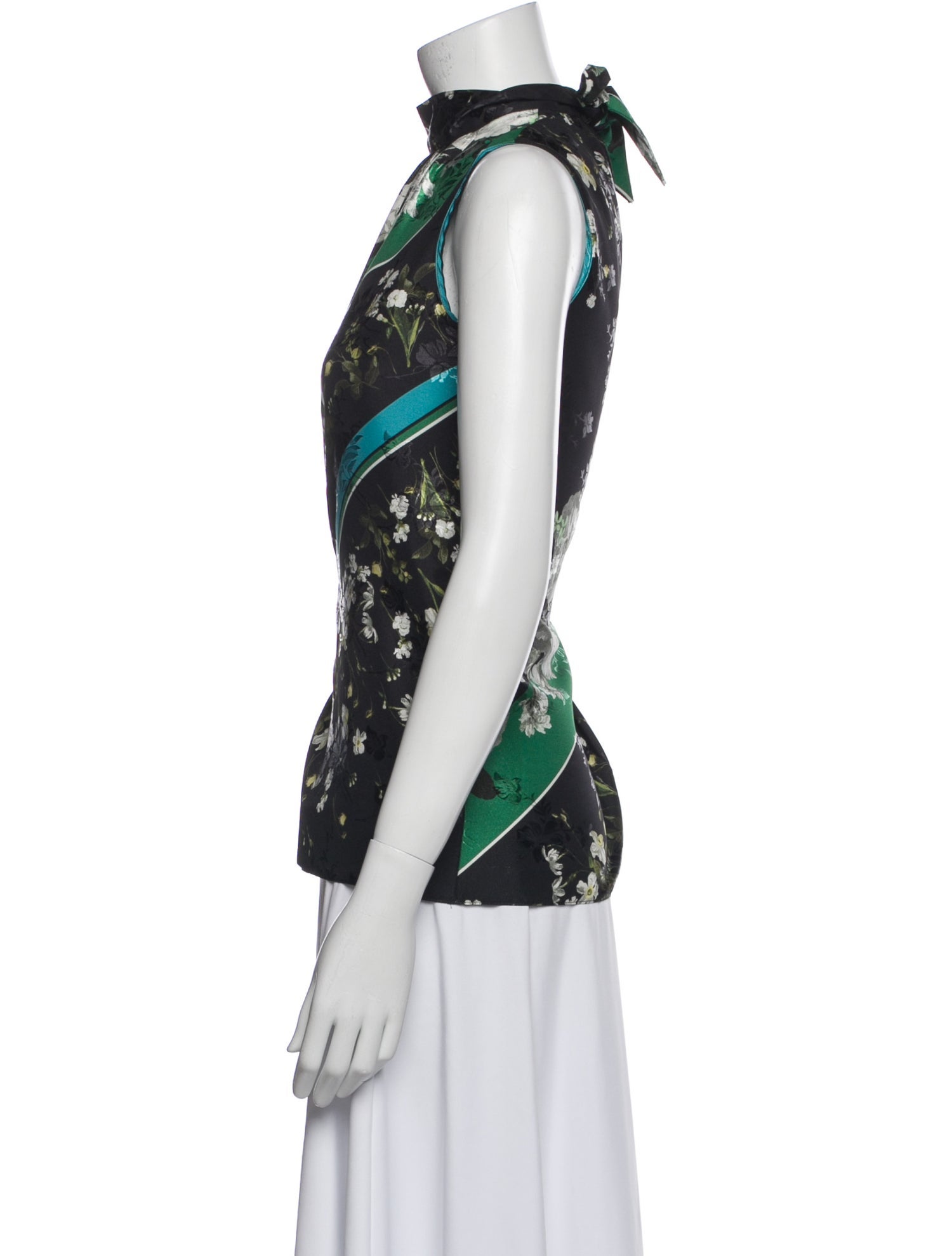 Erdem Printed Mock Neck Blouse