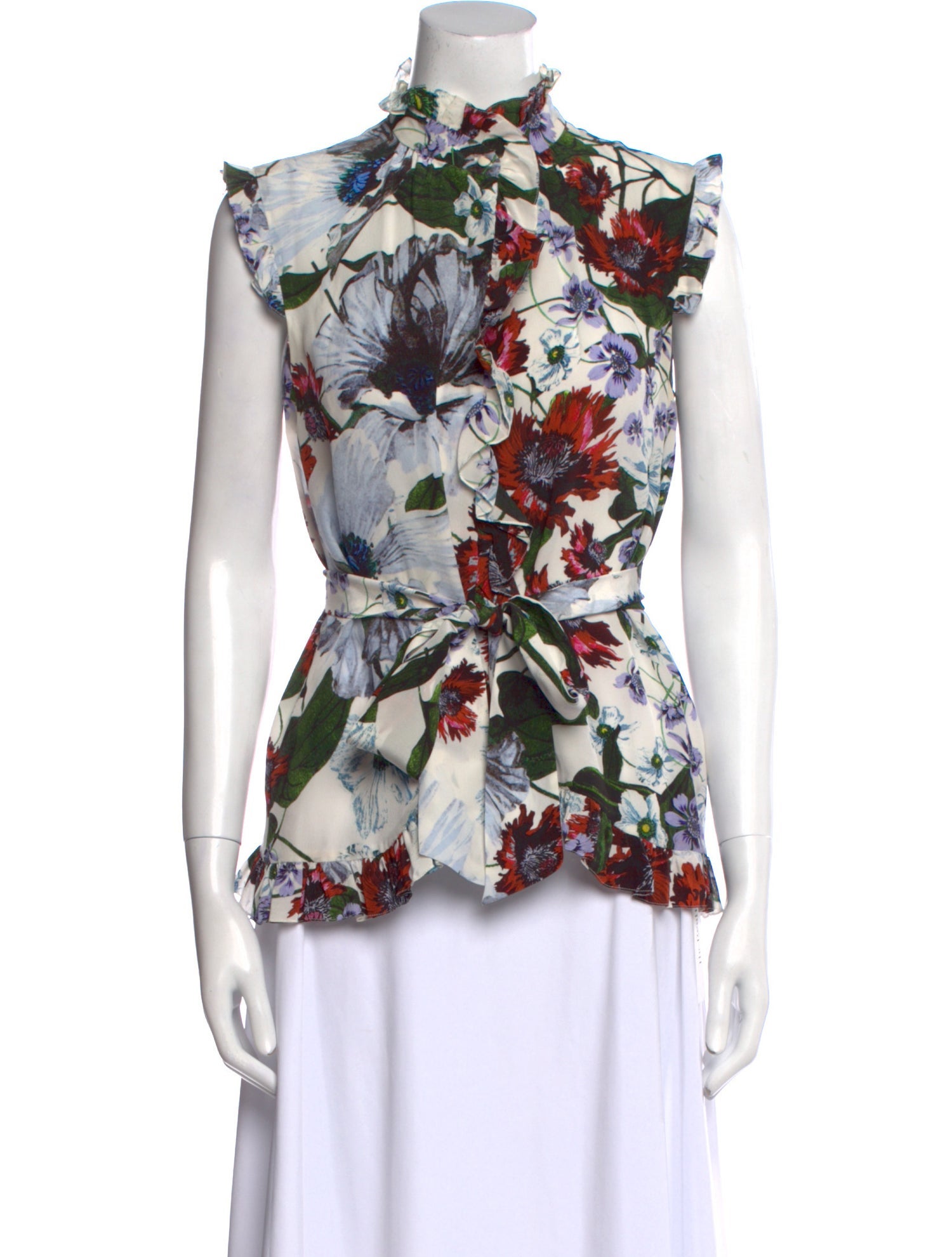 Erdem Silk Floral Print Blouse