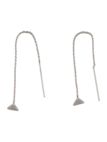 Eriness Drop 14K Pave Diamond Triangle Threader Earrings