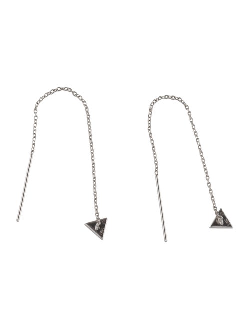 Eriness 14K Pave Diamond Triangle Threader Earrings