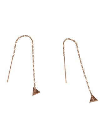 Eriness 14K Pave Diamond Triangle Threader Earrings