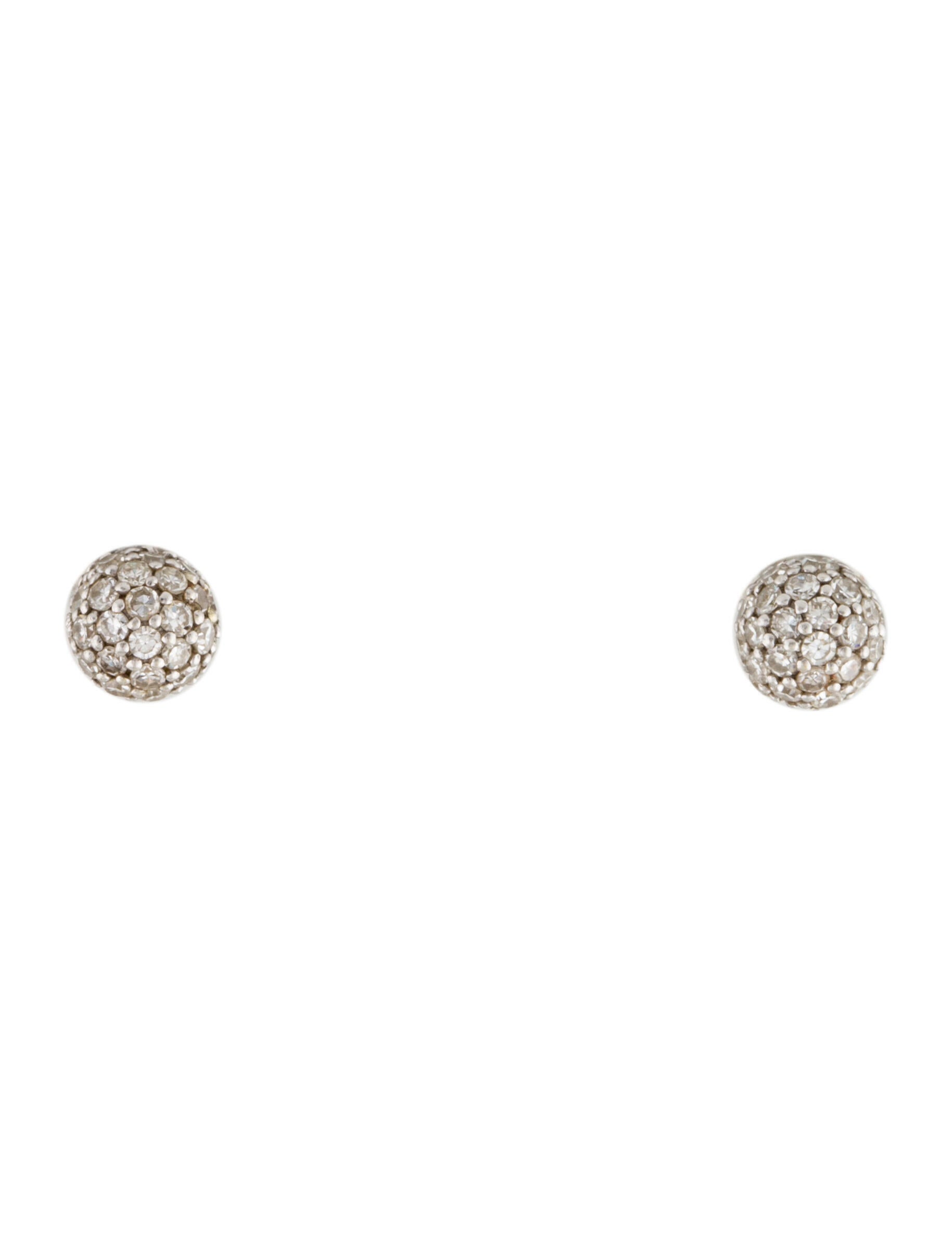 Eriness 14K Diamond Ball Stud Earrings