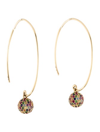 Eriness 14K Multistone Disco Drop Earrings