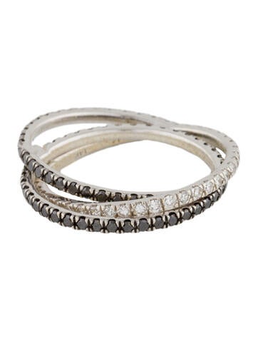 Eriness Band 14K 1.11ctw Diamond Interlocking Black & White Bands 5.5