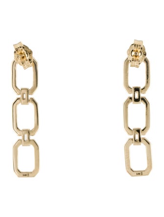 Eriness 14K Diamond Baguette Flat Link Drop Earring