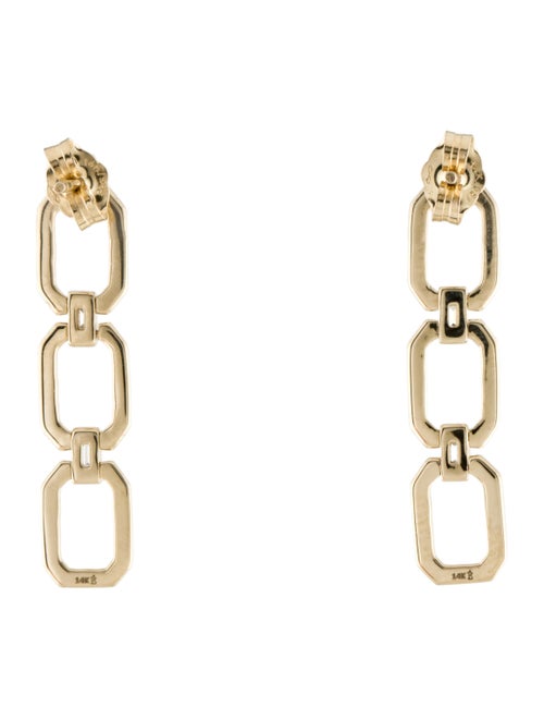 Eriness 14K Diamond Baguette Flat Link Drop Earring