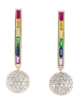 Eriness 14K Multi-Gemstone Drop Earrings