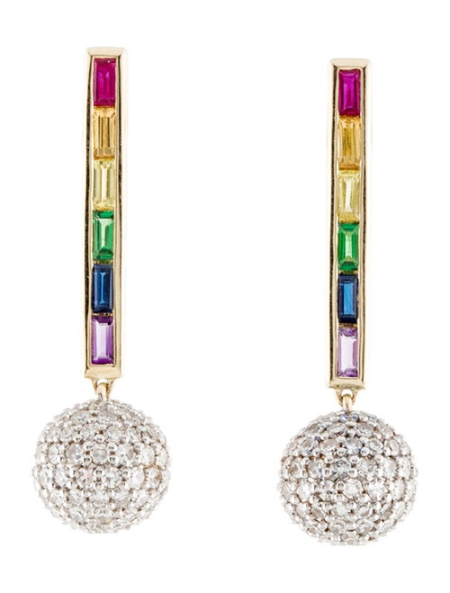 Eriness 14K Multi-Gemstone Drop Earrings