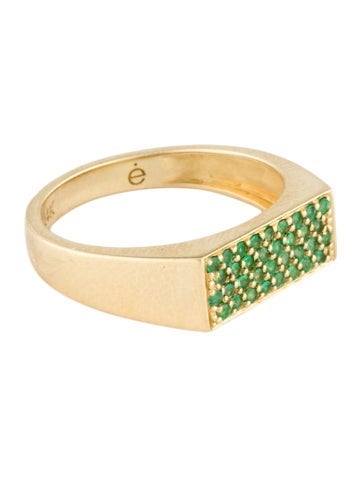 Eriness Cocktail Ring 14K Emerald Signet 7